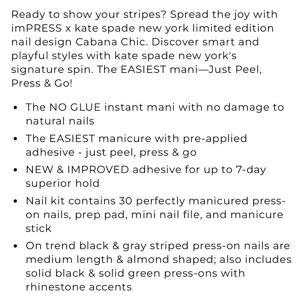 Kate Spade limited edition impress fake nails NIB - Picture 11 of 12